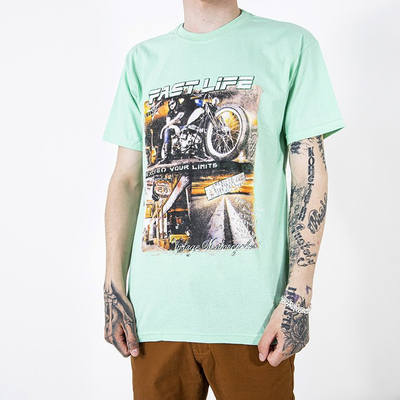 T-shirt homme en coton vert à imprimé - Vêtements