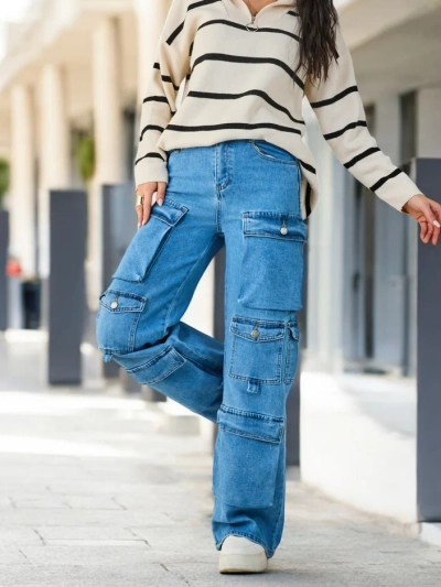 Royalfashion Jean large pour femmes