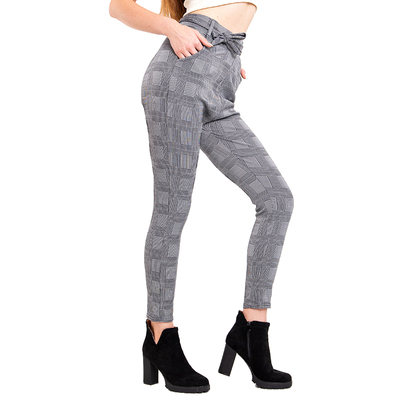 Tregging femme gris à carreaux - Pantalons