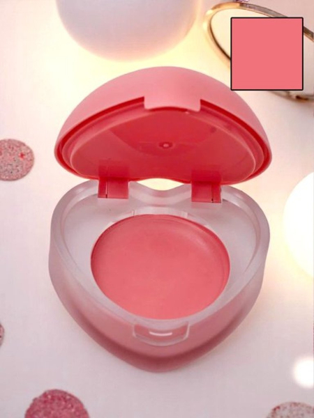 Rouge à lèvres et blush 2-en-1 dans un pot en forme de cœur Pêche Rose