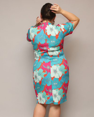 Royalfashion Robe en tissu floral pour femme PLUS SIZE