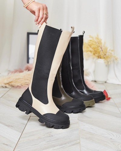 Royalfashion Bottes mi-mollet pour femme beige Blyss