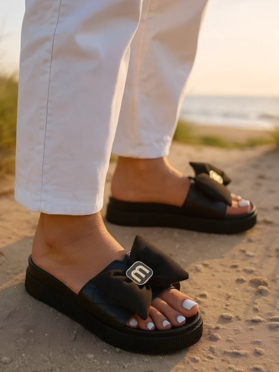 Royalfashion Tongs plateforme femme avec nœud Mivo Jump