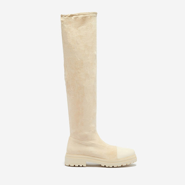 OUTLET Bottes montantes pour femme en beige Caffi- Footwear