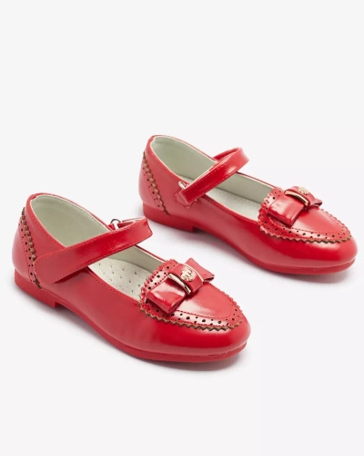 Escarpins rouges pour filles avec nœud Proya- Footwear