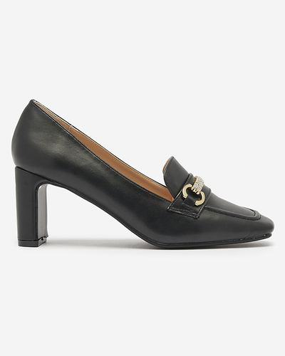 Noir escarpins style mocassin pour femmes Kolalic- Footwear