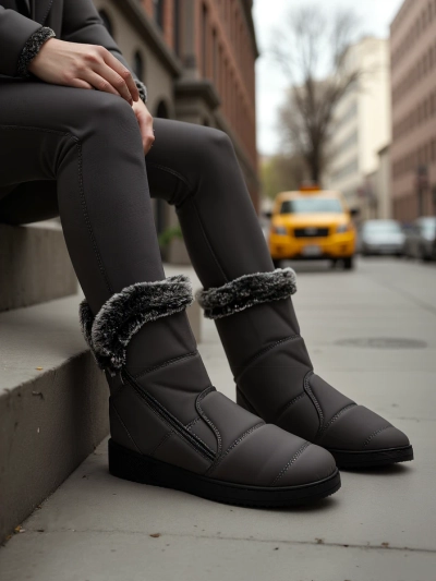 Bottes d'hiver pour femmes Royalfashion ressemblant à des bottes de neige Baccinis