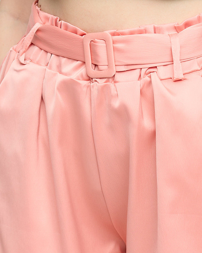 Short femme en satin corail - Vêtements