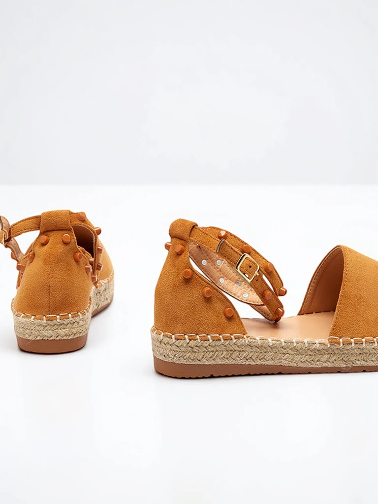Espadrilles femme marron clair à jets Lonesi - Chaussures
