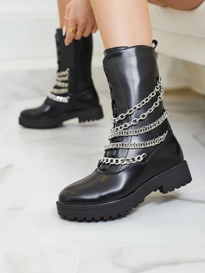 Royalfashion Bottes bagger pour femme en noir Goserre