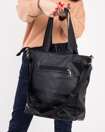 Sac cabas noir et argenté à rayures sportives - Accessoires