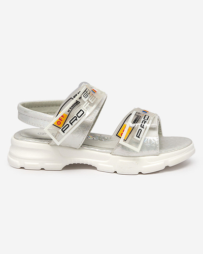 Sandales blanches pour enfants fermées par velcro Keris - Chaussures