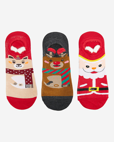 Pieds colorés pour femmes avec imprimé de Noël 3/pack - Sous-vêtements