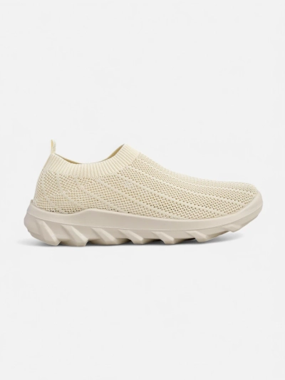 Slip-ons pour femmes Arete Beige, baskets respirantes en tissu
