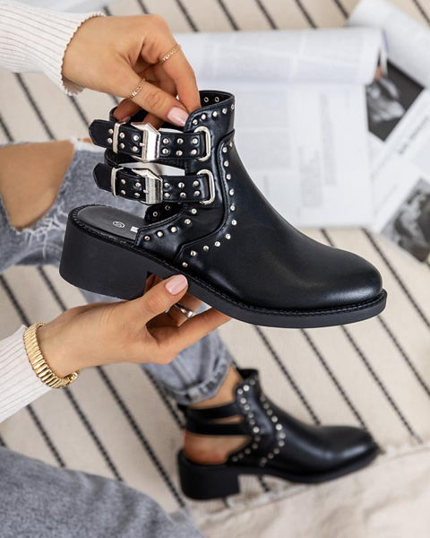 Bottes pour femmes noires avec découpes Dlagona- Footwear
