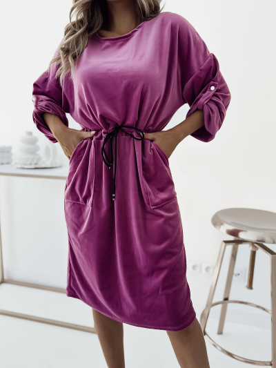 Royalfashion Robe midi fuchsia pour femme