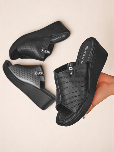 Royalfashion Sandales compensées pour femmes Luna Wedge