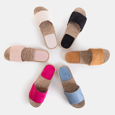 Sandales plates pour femmes rose clair Vasagi - Chaussures