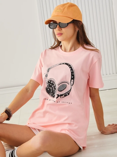 T-shirt en coton pour femmes Royalfashion avec imprimé