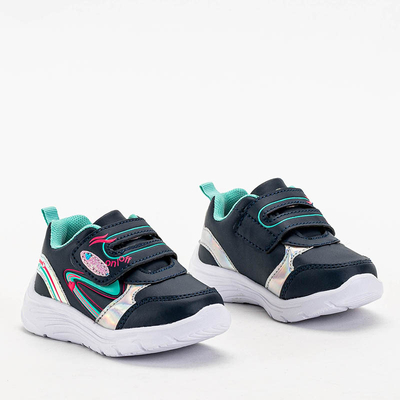 Chaussures de sport pour filles Mikorasi bleu marine et menthe - Chaussures