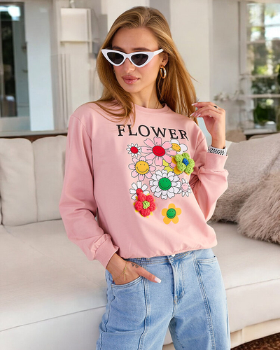 Royalfashion Sweat-shirt en coton à imprimé fin pour femme