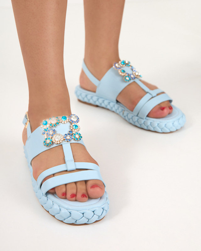 OUTLET Sandales bleues pour femme avec boucle décorative Govy-Footwear