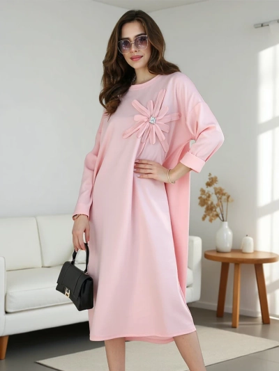Robe midi femme Royalfashion en tissu surdimensionné avec fleur