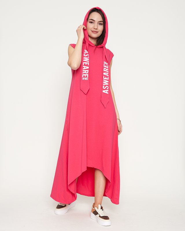 Robe sweat midi femme fuchsia - Vêtements