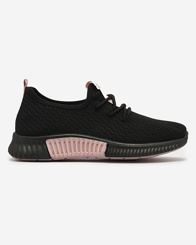 Chaussures de sport noires pour femmes avec empiècements roses Keteti - Chaussures