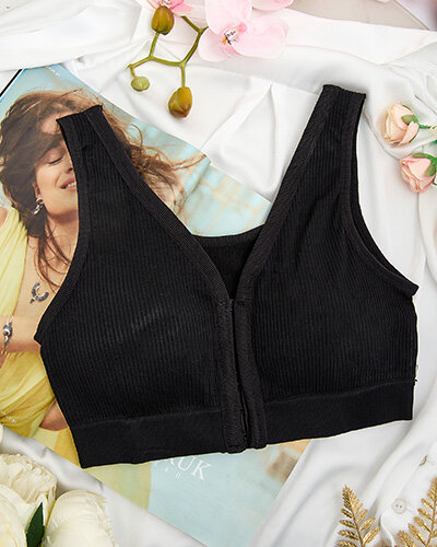 Royalfashion Soutien-gorge de sport côtelé pour femme