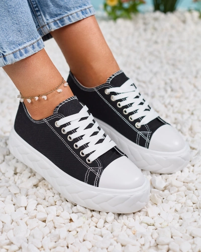 Royalfashion Baskets compensées pour femme noir Merija