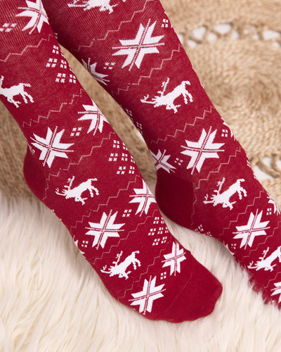 Chaussettes longues de Noël marron pour femmes - Sous-vêtements