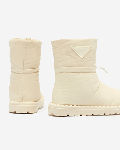 Bottes de neige matelassées crème pour femmes sur une semelle plate Ferri - Footwear