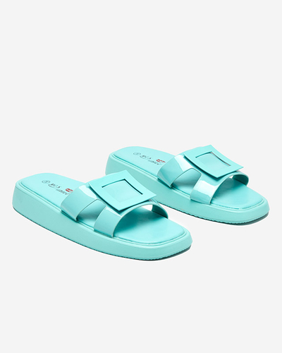 Chaussons femme menthe avec ornement Zegor - Chaussures