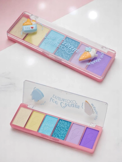 Kevin&Coco Palette 6 ombres à paupières avec paillettes Glace