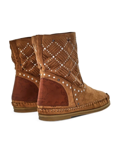 Bottines pour femmes Royalfashion avec un petit talon et des clous Style indien