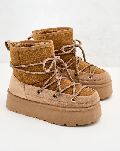 Royalfashion Bottes de neige Filori à lacets pour femmes