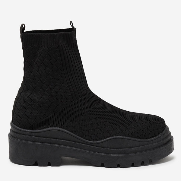 OUTLET Bottes noires à talon plat pour femmes Seritis - Footwear