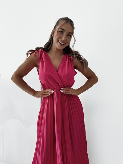 Royalfashion Robe midi plissée pour femme