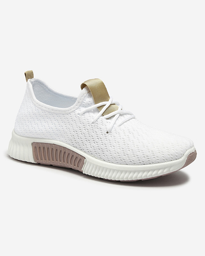 Chaussures de sport blanches pour femmes avec semelles intérieures marron Kedeti - Chaussures