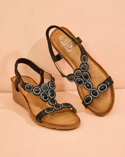 Royalfashion Sandales pour femmes avec zircon Obrina