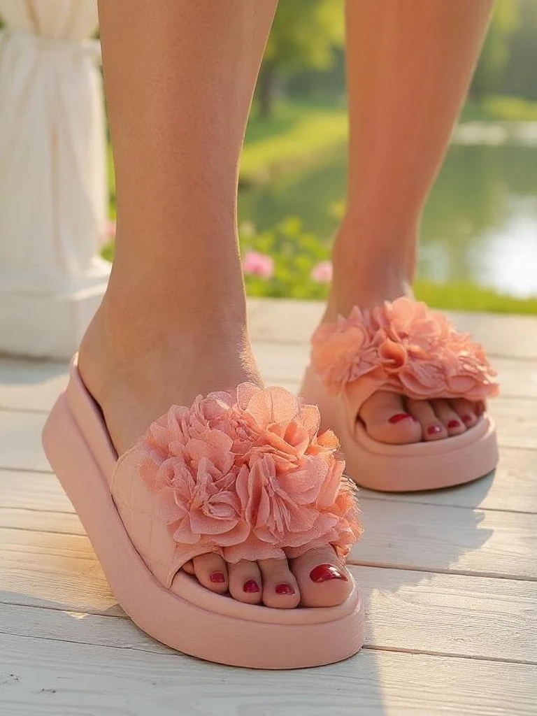 Sandales pour femmes Royalfashion avec petites fleurs de freesia
