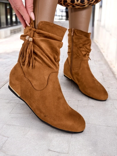 Royalfashion Eko - bottines en daim sur un talon compensé couvert adorables