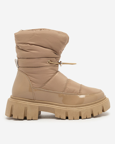 Royalfashion Bottes de neige pour femme à enfiler en marron Sadella