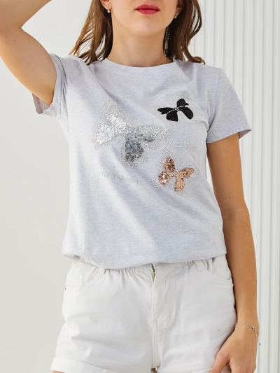 Blouse en coton pour femmes Royalfashion avec des papillons