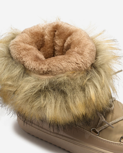 Royalfashion Bottes à enfiler marron clair bottes de neige a'la pour femmes Gomllo