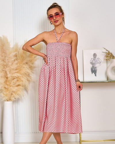 Royalfashion Robe à pois longueur genou pour femme
