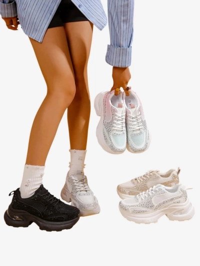 Royalfashion Baskets de sport pour femmes avec des strass Bloss