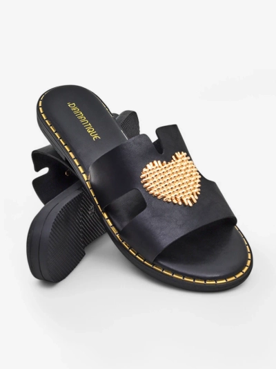 Royalfashion Tongs pour femmes avec un cœur Cœur d'or