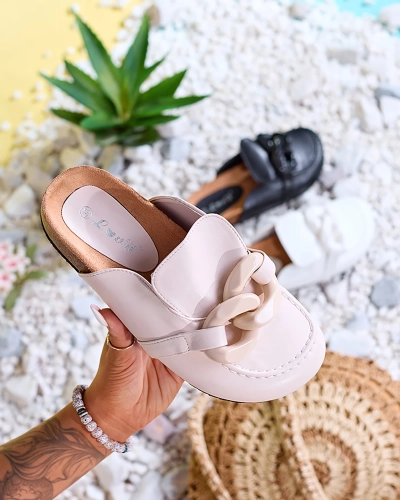Royalfashion Tongs beige femme a'la mocassins Doleqi